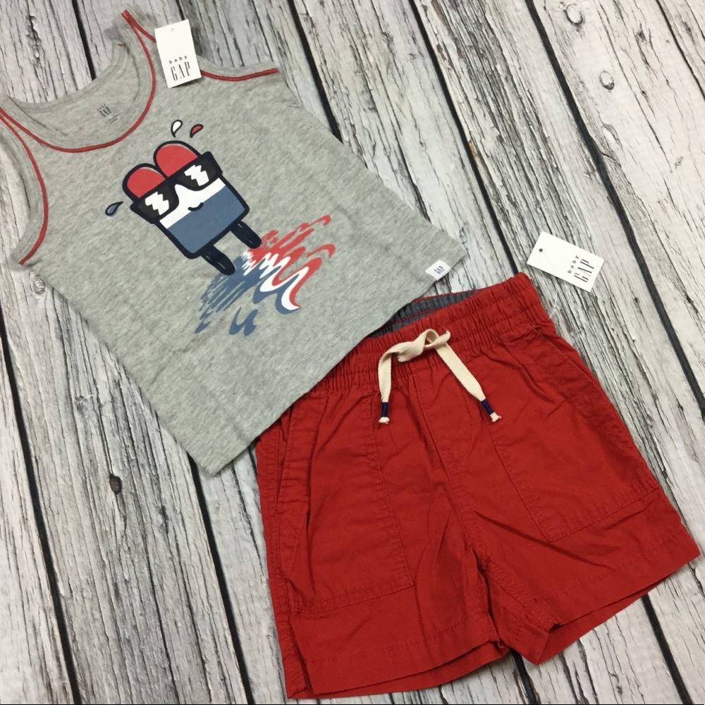 Gap Boys 12-18 Month Popsicle Should & Red Shorts - Picture 2 of 5